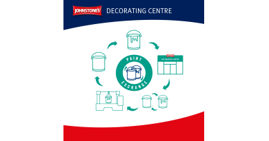 EXCHANGE YOUR OLD PAINT CANS AT JOHNSTONE’S DECORATING CENTRE